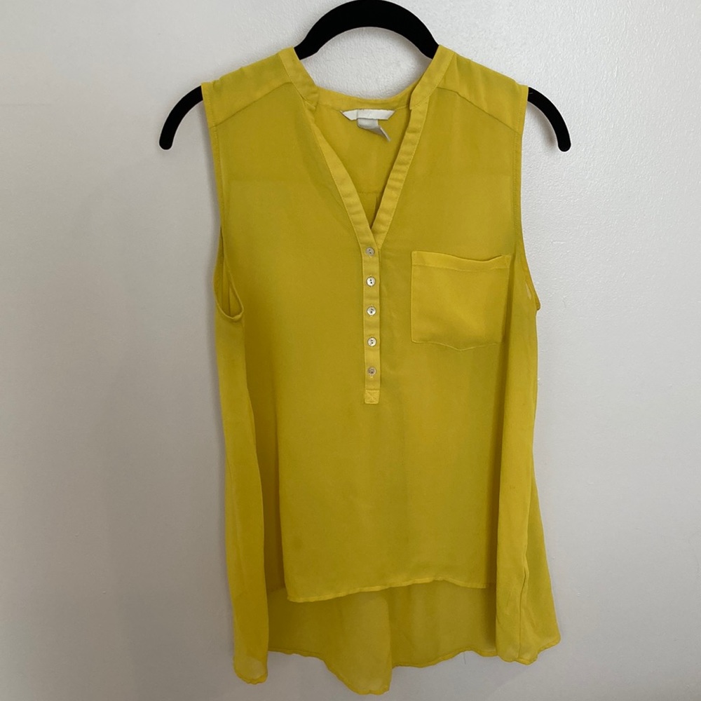 2/$15 💛 H&M sleeveless blouse 💛 yellow 💛 size 6